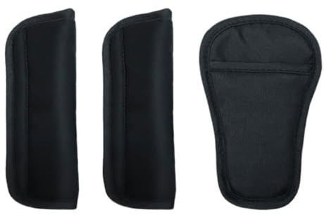 3 Piezas Protector Cinturon Coche Niños, Bebé Almohadillas para Cinturón Cochecito con Velcro Negro, Almohadillas Protectores de Coche Hombro