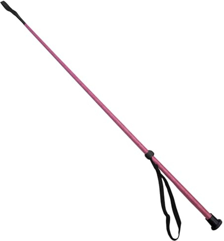 KetoBarrow Equestrian Dressage Crop Nylon Schooler Horse Riding Crop 100cm with Wrist Strap Pink