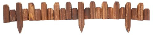 Angoily Clôture de Jardin en Bois Traité Anti-Corrosion 120 CM X 10/15 CM Bordure Décorative pour Pelouse et Parterre Clôture Paysagère Résistante pour Extérieur Protection Solide du