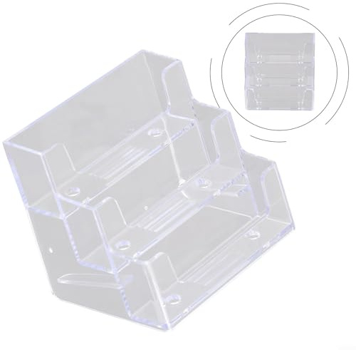 Custodia per biglietti da visita con struttura multistrato trasparente, perfetta per mostre e reti professionali, materiale plastico fornisce protezione per carte (griglia quadrupla)