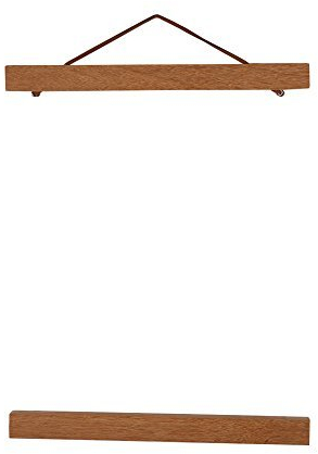 Jadeshay Posterleiste Holz, Posterschiene für Bilder Poster aufhängen Magnetische Klemmschiene aus Teakholz 21cm,30cm,40cm,50cm (Size : 30cm)