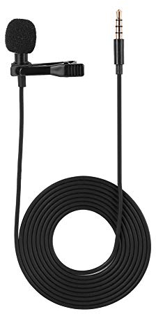 Microfono omnidirezionale a condensatore, lavalier, con clip da bavero, mani libere, 3,5 mm, per fotocamere DSLR, Android, computer fissi e portatili, per registrazione