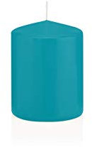 INNA-Glas Candela votiva/Candela a Colonna Maeva, azurro, 8cm, Ø6cm, 29h - Made in Germany - Candela di Cera/Candela Decorativa