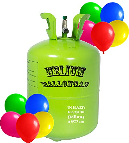 Premium Helium Ballongas Tank XL - 1x Heliumflasche für 30 Balloons à 23cm Helium Luftballon Gas (30 Ballons à 23cm)