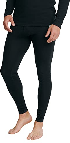 DANISH ENDURANCE Merino Lange Unterhose Herren, Premium Funktionsunterwäsche, Thermounterwäsche Herren, Temperaturregulierend, Mit oder ohne Eingriff, Schwarz, L