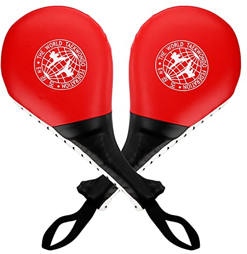 Frcctre 2 Stück Taekwondo Kick-Pads, langlebige Schlag-Pads, Kicking Target Pads Punching Paddles für Tae Kwon Do Karate Kickboxen Kampfsport-Training, 15 x 7,5, Rot