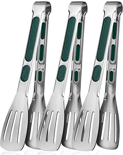 9 Inch Stainless Steel Food Serving Tongs Buffet Tongs Cooking Tong for Cooking, Salad, Meat, BBQ, Frying, Serving （3pcs）