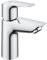 GROHE Start Edge - Basin Mixer Tap with Push-Open Waste Set, (Metal Lever, 28 mm Ceramic Cartridge, Water Saving Mousseur 5.7 l/min, Tails 3/8 Inch), Size 147 mm, QuickTool Included, Chrome, 24199001
