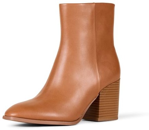 Amazon Essentials Bottines à Talon Propre Femme, Havane, 41.5 EU