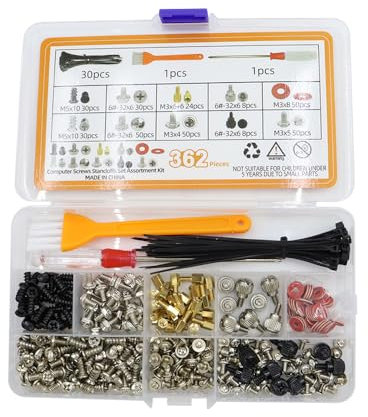 Sarini Kit Completo de Montaje de SSD M.2:362 Tornillos M.2,espaciadores y Tornillos para Placa Base de PC para MSI,Gigabyte,ASRock y ASUS