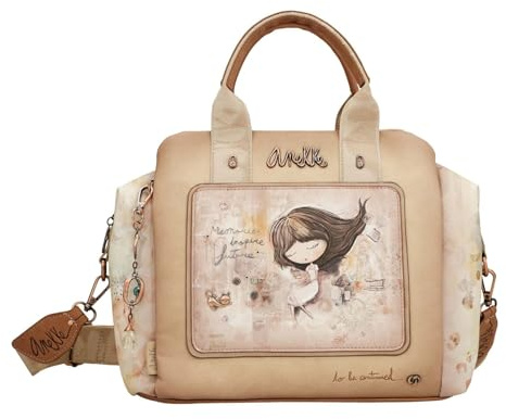 Anekke Bolso Bowling con Bandolera Memories - Gran Capacidad y Material Flexible | Bolsillos Exteriores e Interiores | Medidas: 31x24x16 cm