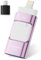 ROSPE USB Stick 256 GB für iPhone, MFi-zertifiziertes 4-in-1 Speicherstick mit USB 3.0, Lightning, USB-C & Micro-USB, kompatibel mit iPhone/iPad/Android/PC, USB 3.0 High-Speed Memory Stick, Lila