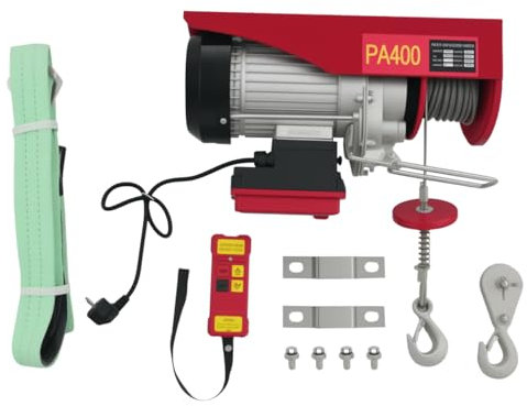 Polipasto eléctrico carga telecomando eslinga simple doble cabrestante cable 200kg altura elevación cable simple 12 m motor cobre puro parada de emergencia 850W cabrestante 10 m/min para garaje