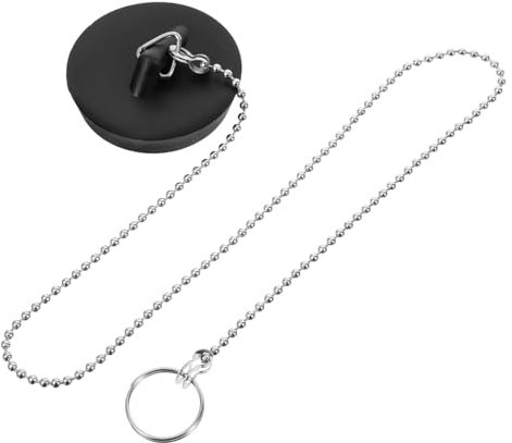 PartyKindom Tapón de Bañera con Cadena de Goma Tapón de Desagüe para Lavabo y Bañera Accesorios de Baño 1 para Evitar Atascos