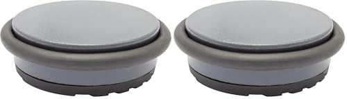WAGNER Bodentürstopper BIG DISK COLOR GREY - Durchmesser Ø 100 x 30 mm, Industriestahl beschichtet, thermoplastischer Gummi, grau, 750 g - 15519201 (Packung mit 2)