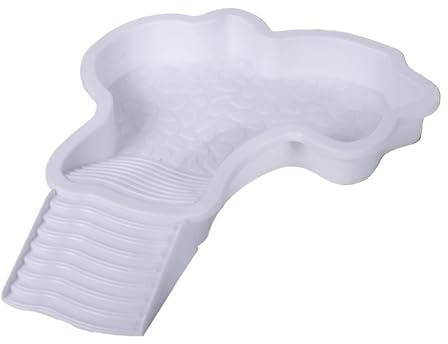 Generisch Cuenco de agua para reptiles plano con rampa integrada como piscina para tortugas, geckos, plástico fácil de limpiar (blanco, 31 x 31 x 6,5 cm)