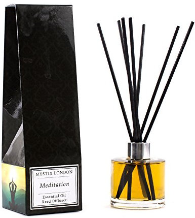 Mystix London Essential Oil Reed Diffuser | Meditation Blend | Calming Aromatherapy for Peace & Focus | Safe & Long-Lasting | 200ml Bottle