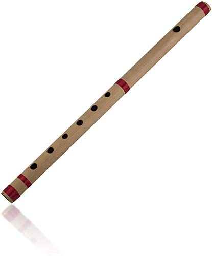 Einzigartige Geburtstagsgeschenkideen, 43,18 cm, authentische indische Bambusflöte in A-Schlüssel, Holzbläser, Musikinstrument, Blockflöte, traditionelles Bansuri, handgefertigt
