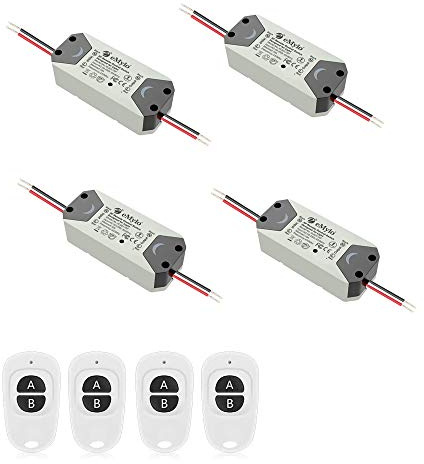 eMylo Smart Wireless Telecomando Interruttore 220V Relè 1000W 1-Channel Relè RF Interruttore 90-250V Automazione domestica 433Mhz con due trasmettitori 4 pacco