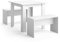 Vicco Esstisch Set Sentio, Küchentisch, Weiß, 80 x 80 cm mit 2 Bänken