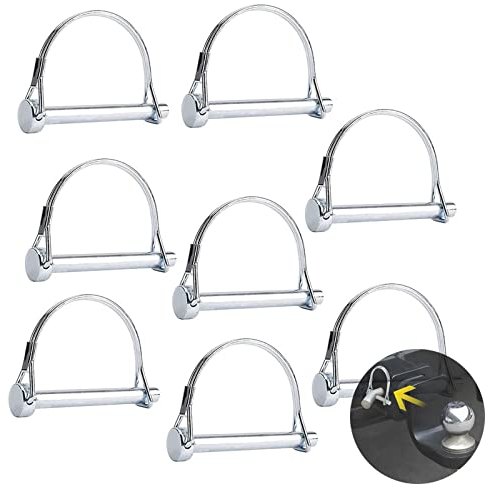 8 Stück Einen SplintKlappsplint Rohrklappsplinte Sicherungssplint Ringbolzen Klappstecker Galvanised Split Pins Karbonstahl Sicherungsbolzen Oberlenkerbolzen für Bauernhof Rasen Garten 6.3 x 70mm