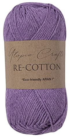 Utopia Crafts Re-Cotton Strickgarn, 100 g (Lila gedeckt)