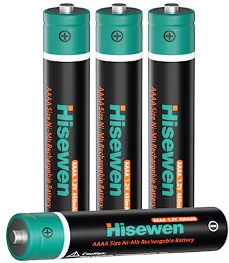 Batteria AAAA, Hisewen 4pcs Batteria ricaricabile NI-Mh AAAA per Surface Pen, mouse, tastiera Bluetooth, spazzolini da denti sonici, penna touchscreen