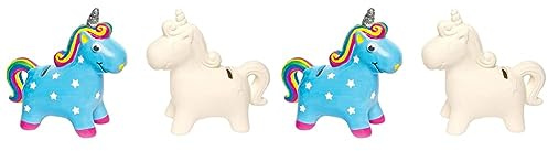 Baker Ross AG696 Spardosen „Einhorn“ aus Keramik für Kinder zum Basteln, Bemalen und Dekorieren (2 Stück), 121mm x 117mm x 53mm (Packung mit 2)