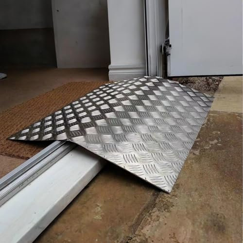 Warmiehomy Wheelchair Ramp 70Lx 60W x 7.5H cm 272KG Loading Capacity Aluminum Alloy Door Ramp Threshold Ramp for Wheelchair Motorbike Bike Stroller