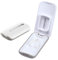 Pill Cutter, Ultra-Thin Stainless Steel Blade with Detachable Silicone Liner, Built-in Tablet Holder for Small Pills, Portable Pill Splitter for Precise Half or Quarter Doses (White)
