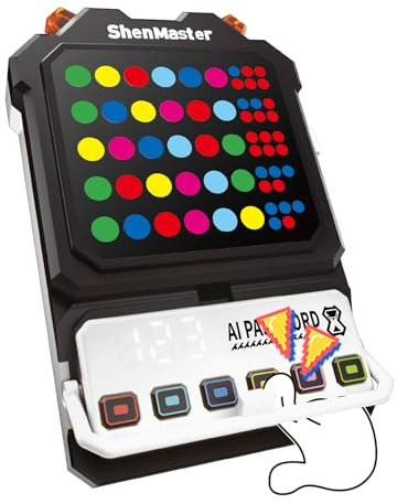 Crack The Code - Gioco elettronico Mastermind di logica e di pensiero per bambini e adulti, codice breaker con funzione morsetto, 1-8 giocatori, gioco da viaggio e famiglia (arancione)