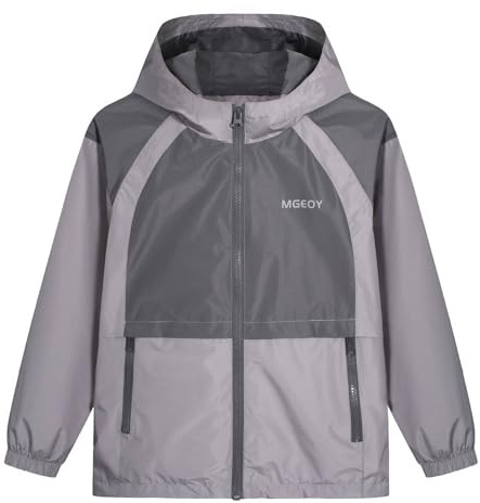 BuyiRen Boys Girls Waterproof Jacket Rain Jackets Hooded Raincoat Lightweight Mesh Lined Rain Coats for Kids, 5-16 Years