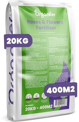 Fertilizzante Per Rose E Fiori - Tutto In Uno - 20 Kg Ogni 400 M2 - Per Piante Perenni E Fiorite - Nutrienti A Lunga Durata, Colori Intensi, Radici Forti E Fioriture Abbondanti Fioriture - Organifer