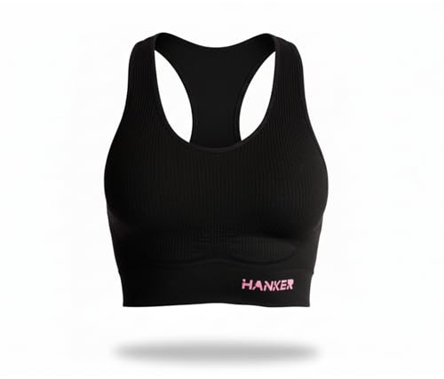 HANKER Sujetador Deportivo Mujer Alto Soporte sin Costuras Espalda Cruzada
