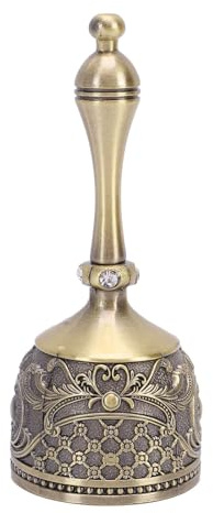 Cocoarm Campanello da Mano, Stile Europeo Vintage in Bronzo Antico, Campanello da Cena, per il Servizio in Aula Scolastica, Chiamate, Decorazioni per la Tavola di Casa, Matrimoni