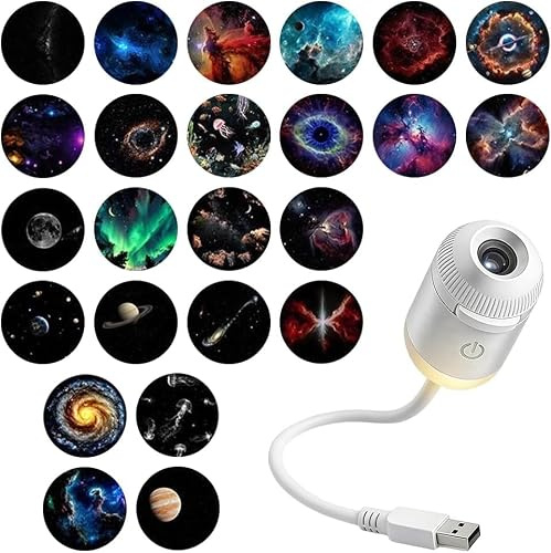 Galaxy Projector Night Light 2 in 1 | Proiettore Galassia Stelle Soffitto | Galaxy Dream Star Projector | Lampada LED Notturna Luna Dischetti per Camera da Letto Parete Decorazione Ambienti