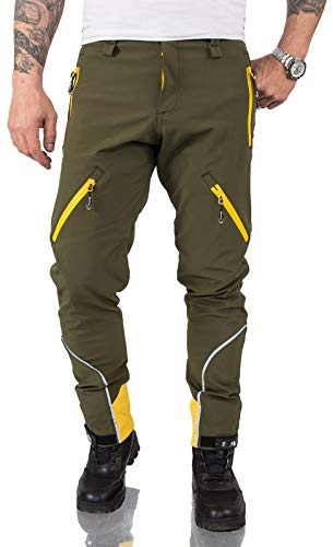 Rock Creek Softshell-byxor för män, utomhusbyxor H-233, Mörkgrön, XL
