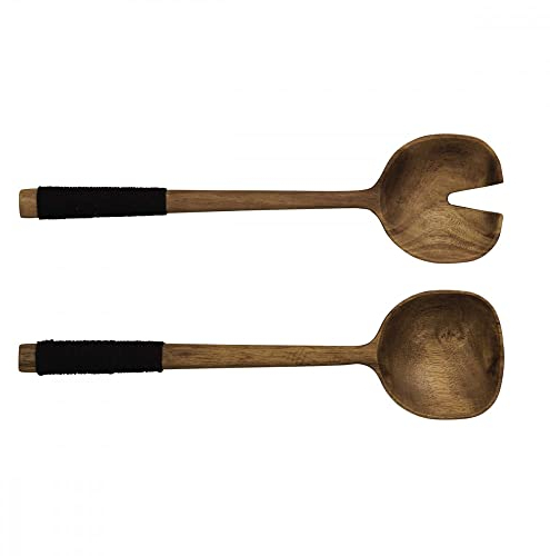 ASA Selection Salatbesteck mit Schwarzem Nylongriff Wood L 31,20 cm B 8,20 cm H 5,40 cm