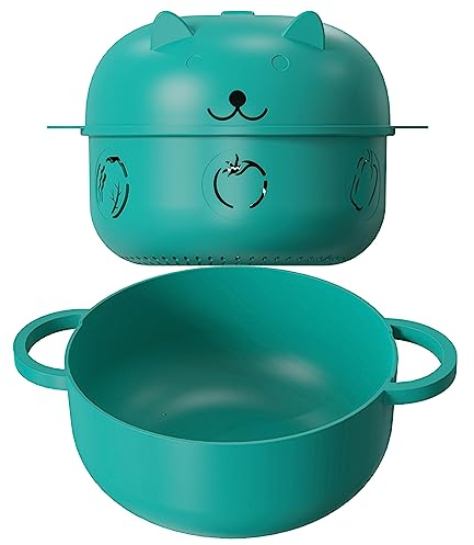 68 OZ Mikrowelle Ramen Schüssel, Nudelschale, Dampfer zum Kochen von Lebensmitteln und Gemüse mit Griff, zum Spülen, Aufbewahren, Grün