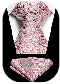 HISDERN Corbata Rosa Hombre Corbatas de Hombres Modernas Originales Formal Clásico Gravata Boda Negocios Corbata y Pañuelo de Bolsillo