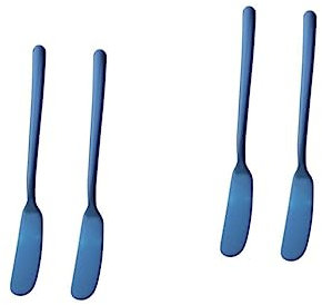 Abaodam 4 Piezas Raspador De Mermelada De Acero Inoxidable Desayuno Para Untar Mantequilla Cuchillo De Mantequilla Espátula Hoja De Queso Cortador De Untar Queso Pizza Pala De Madera