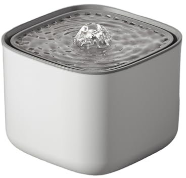 ulafbwur Fuente de agua para mascotas, superficie lisa, extraíble, automática, para mascotas, perros, gatos, suministros para mascotas, color gris y blanco