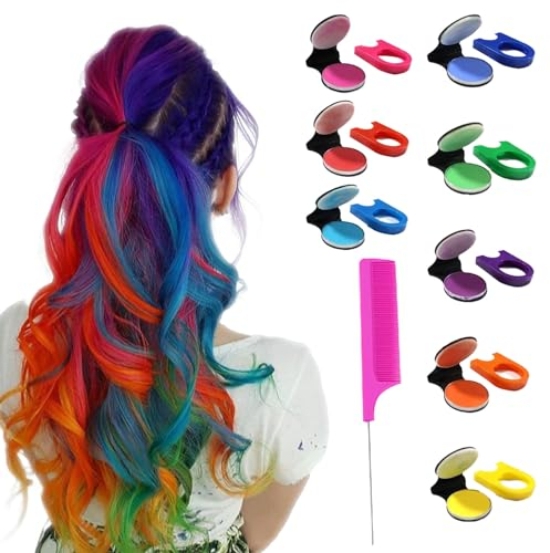 8 Pezzi Gesso per Capelli per Ragazze,Gessetti Capelli per Ragazze Lavabili,Colore Temporaneo Capelli,Gessi Colorati per Capell,Perfetto per le Feste di Compleanno di Natale Dei Bambini