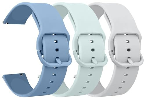 Amzpas 3 Stück Ersatz Uhrenarmbänder Silikon 20mm 22mm Armband,Uhrenarmband mit Schnellverschluss Ersatzbänder Watch Straps,Uhren Zubehör Uhrenarmbänder Watch Band für Damen Herren