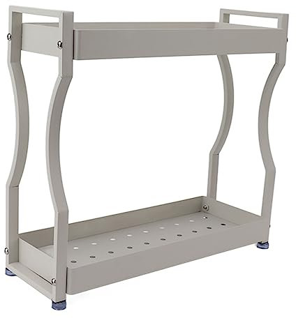Double Layer Stainless Steel Coffee Bar Storage Rack Kitchen Organizer Cart (30cm / 11.8in)