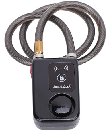 Y797 Smart Bluetooth Kedjelås, Elcykel Motorcykel Nyckellöst Lås med Stöldskyddslarm, APP-kontroll, Smart Stöldskyddslås för Fordon, Elsparkcykellås (BLACK)