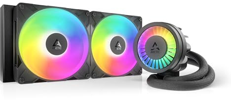 ARCTIC Liquid Freezer III Pro 280 A-RGB - Wasserkühlung PC, AIO CPU Wasserkühler, 2x140 mm, 38 mm Radiator, PWM-Pumpe, VRM-Lüfter, AMD AM5/AM4, Intel LGA1851/1700 Contact Frame - Schwarz