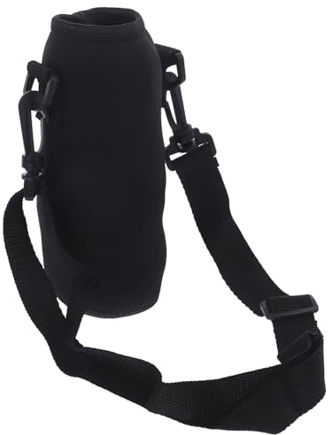Alipis Insulated 500ml Water Bottle Carrier Bag with Adjustable Shoulder Strap Neoprene Pouch Sleeve for Hiking Travel Camping in Black
