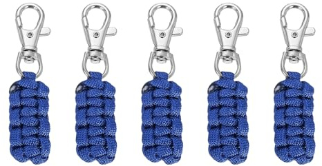 QUARKZMAN 5Pcs Tirettes De Fermeture Éclair, 3 Pouces Cordon En Nylon Extension De Fermeture Éclair Tissée À La Main Remplacement De Fermeture Éclair Avec Fermoir En Métals, Bleu Foncé