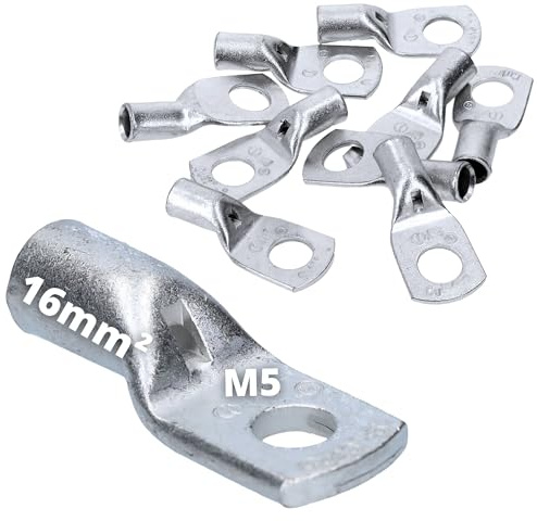 Cembre A3-M5 - Capocorda tubolare, 16 mm², M5, in rame non isolato, per auto, barca, installazione elettrica, morsetto di collegamento, accessori elettrici